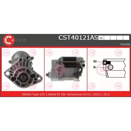 Стартер CASCO TEV1 E FSID4L CST40121AS 3264143 изображение 0