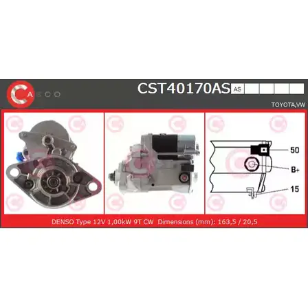 Стартер CASCO CST40170AS QT55O 3264204 4 DBKY изображение 0