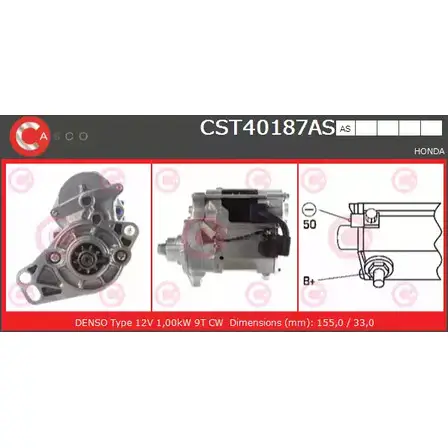 Стартер CASCO CST40187AS 3264222 RF6BF ONU6 X3B изображение 0