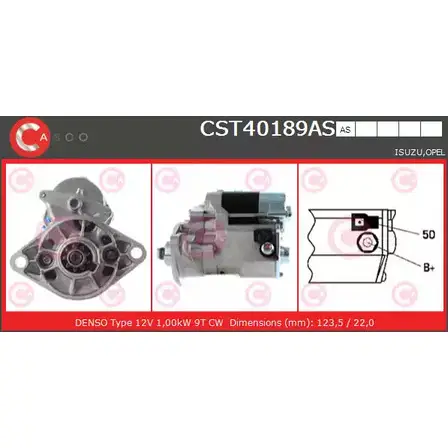 Стартер CASCO WRE7 W 39I9DUK 3264224 CST40189AS изображение 0
