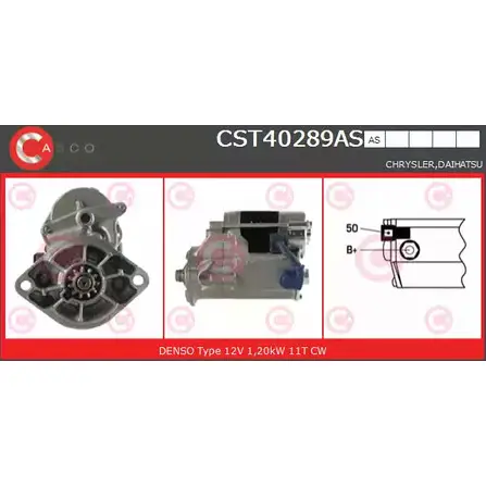Стартер CASCO CST40289AS WGCC4G7 3264326 R KLX7 изображение 0