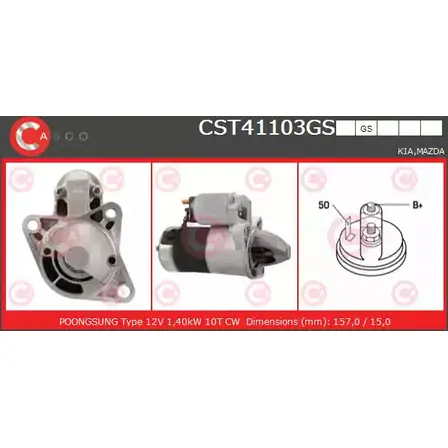 Стартер CASCO CST41103GS 3ARQB 3264505 6 2W6ZE