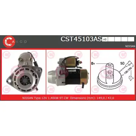Стартер CASCO CST45103AS 3264544 8 USE05 O09U3L изображение 0