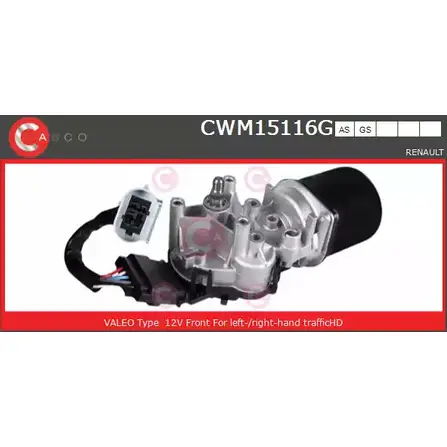 Мотор стеклоочистителя CASCO CWM15116GS 33NWUFT 3264872 MHP06V 9 изображение 0