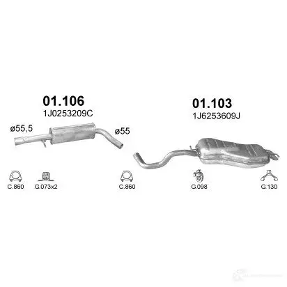 Выхлопная труба глушителя POLMO 21480 4306416 BV U55Y