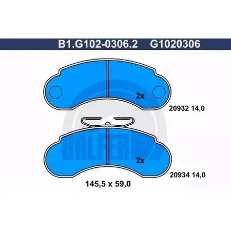Тормозные колодки дисковые, комплект GALFER B1.G102-0306.2 3285691 20934 20 932 изображение 0