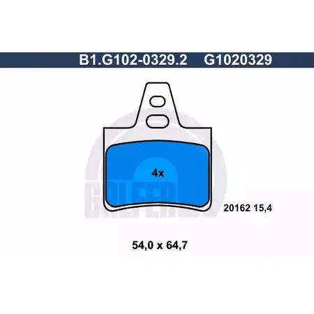 Тормозные колодки дисковые, комплект GALFER G1020329 2016 2 3285708 B1.G102-0329.2 изображение 0