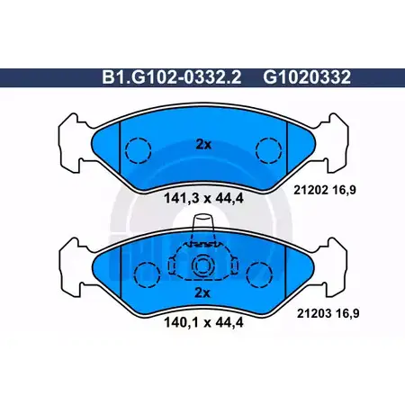 Тормозные колодки дисковые, комплект GALFER 3285710 212 02 21203 B1.G102-0332.2 изображение 0