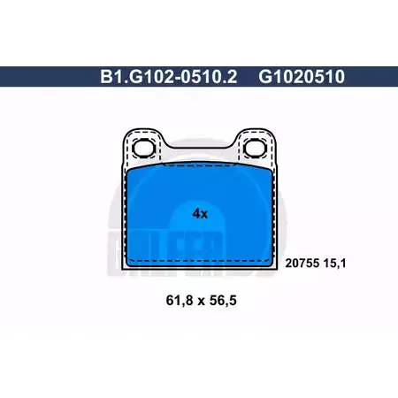 Тормозные колодки дисковые, комплект GALFER 20 755 3285807 B1.G102-0510.2 G1020510 изображение 0