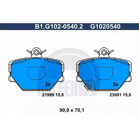 Тормозные колодки дисковые, комплект GALFER 23001 B1.G102-0540.2 3285827 219 99
