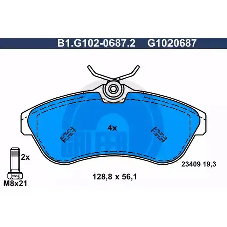 Тормозные колодки дисковые, комплект GALFER 3285920 B1.G102-0687.2 G1020687 23 409 изображение 0