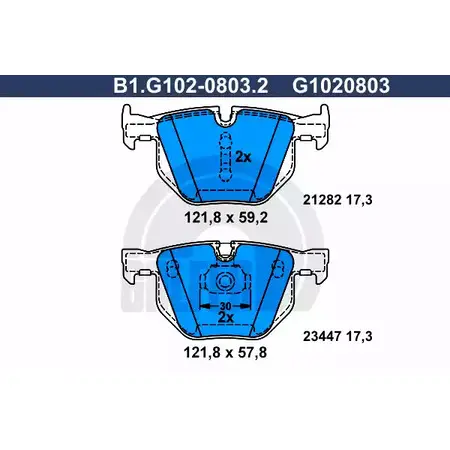 Тормозные колодки дисковые, комплект GALFER 3285999 23447 B1.G102-0803.2 212 82 изображение 0