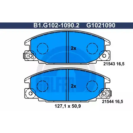 Тормозные колодки дисковые, комплект GALFER 215 43 B1.G102-1090.2 3286125 21544 изображение 0