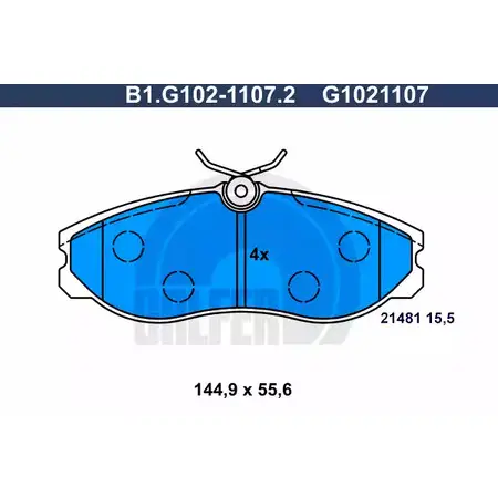 Тормозные колодки дисковые, комплект GALFER 3286136 2148 1 G1021107 B1.G102-1107.2 изображение 0