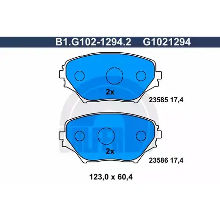 Тормозные колодки дисковые, комплект GALFER 23586 B1.G102-1294.2 3286174 2358 5 изображение 0