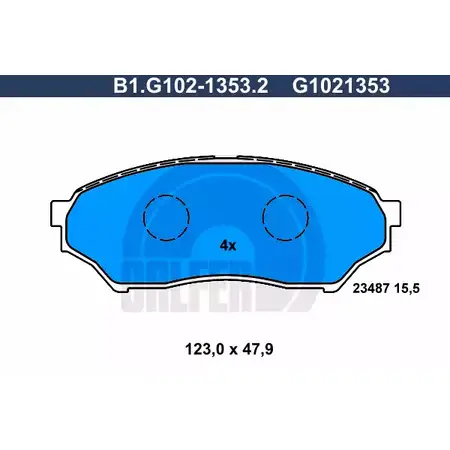 Тормозные колодки дисковые, комплект GALFER 3286190 G1021353 2 3487 B1.G102-1353.2