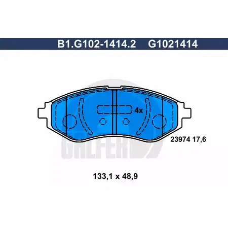Тормозные колодки дисковые, комплект GALFER 3286198 B1.G102-1414.2 G1021414 23 974 изображение 0