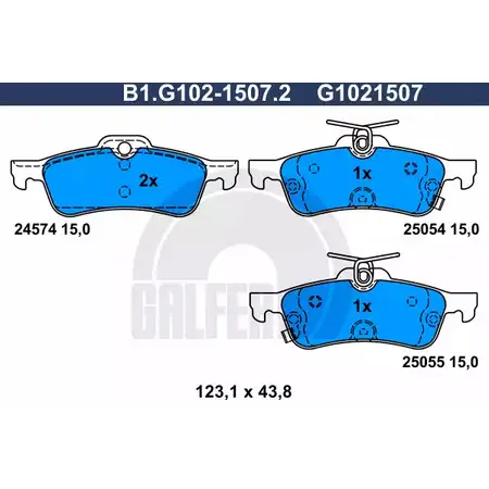 Тормозные колодки дисковые, комплект GALFER 23588 B1.G102-1507.2 3286239 235 87 изображение 0