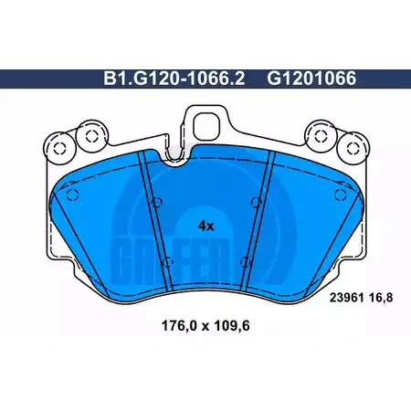 Тормозные колодки дисковые, комплект GALFER G1201066 B1.G120-1066.2 2396 1 3286275