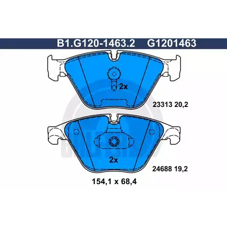 Тормозные колодки дисковые, комплект GALFER 23 313 24688 B1.G120-1463.2 3286383