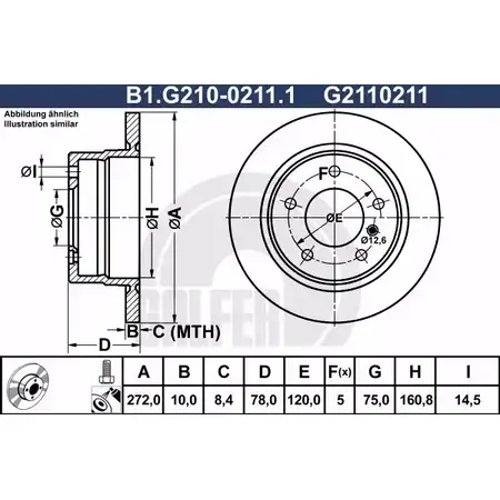 Тормозной диск GALFER ZDILBZ 3286559 G2110 211 B1.G210-0211.1 изображение 0