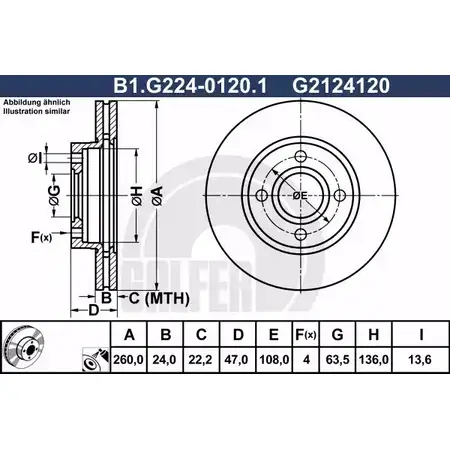 Тормозной диск GALFER RCQKPZ B1.G224-0120.1 G21 24120 3286667 изображение 0