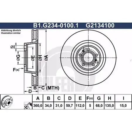 Тормозной диск GALFER NHUTO B1.G234-0100.1 3286728 G2 134100