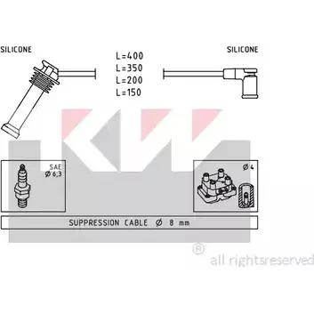 Высоковольтные провода зажигания KW FACET 4.7242 358 242 3299873 EPS 1.499.242 изображение 0