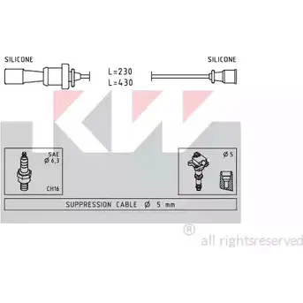 Высоковольтные провода зажигания KW 3299880 FACET 4.7251 EPS 1.499.251 358 251 изображение 0