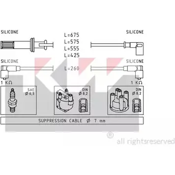 Высоковольтные провода зажигания KW 359 650 FACET 4.8650 3299939 EPS 1.500.650 изображение 0