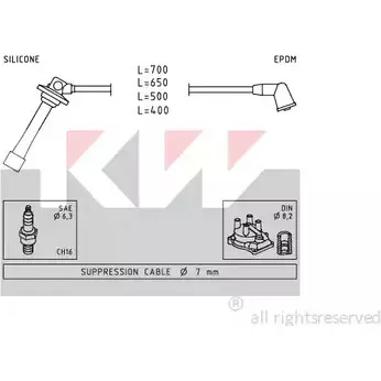 Высоковольтные провода зажигания KW 3299970 FACET 4.8884 359 884 EPS 1.500.884 изображение 0