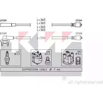 Высоковольтные провода зажигания KW 360 332 3300003 EPS 1.501.332 FACET 4.9332 изображение 0