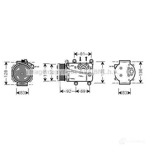 Компрессор кондиционера PRASCO fdak171 2584470 ODZ61 F 4045385158560 изображение 0