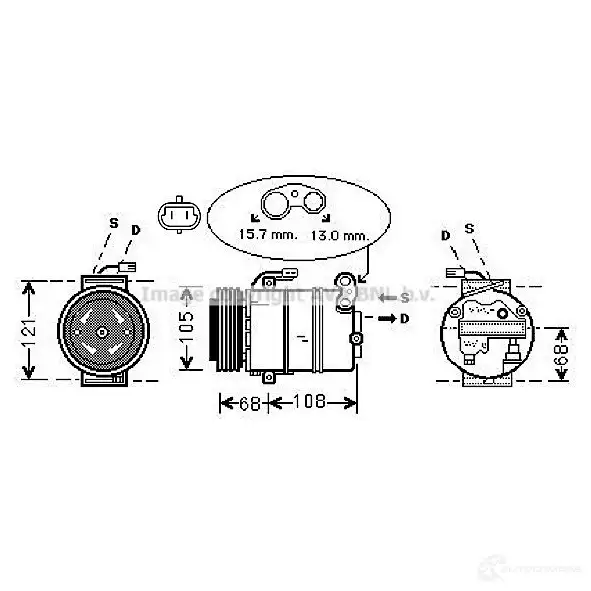Компрессор кондиционера PRASCO olak138 0GI W6O 4045385108589 2598592