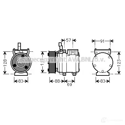 Компрессор кондиционера PRASCO 4045385203642 QTI5 V hyak258 2590247
