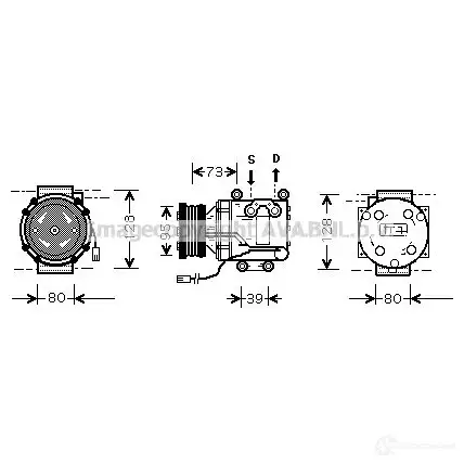 Компрессор кондиционера PRASCO mzak170 2597821 MWB 6R 4045385171880