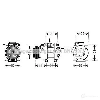 Компрессор кондиционера PRASCO X L8G9YT hyak237 2590245 4045385216291