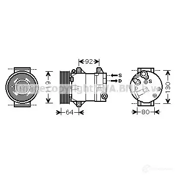 Компрессор кондиционера PRASCO rtak429 2604230 A UN1E 4045385189953