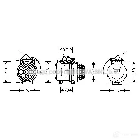 Компрессор кондиционера PRASCO 4045385036929 2601891 3A U7O prk032