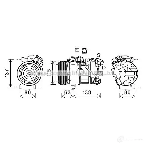 Компрессор кондиционера PRASCO 3F UL72 4045385216666 2604343 rtk630 изображение 0