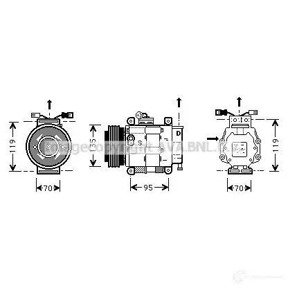 Компрессор кондиционера PRASCO G3I HH 2587239 4045385063116 ftk062