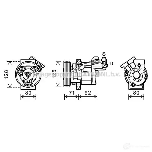 Компрессор кондиционера PRASCO 4045385178810 Z537 68 rtk495 2604337