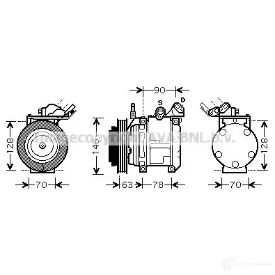 Компрессор кондиционера PRASCO 81NKDF F 2607098 4045385092246 tok442