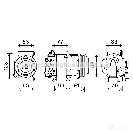 Компрессор кондиционера PRASCO 4045385213610 2584608 Z DUYUWL fdk604 изображение 0