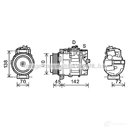 Компрессор кондиционера PRASCO msk580 2596454 4045385178940 V 53U0L изображение 0