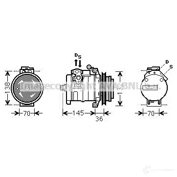 Компрессор кондиционера PRASCO 4045385215584 2596475 msk681 Z V924O