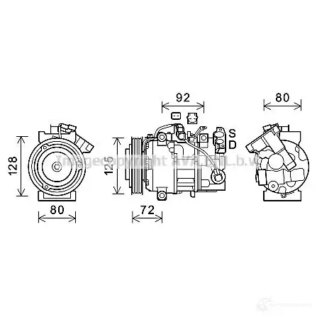 Компрессор кондиционера PRASCO 2604342 KJPH Q5 4045385215409 rtk628 изображение 0