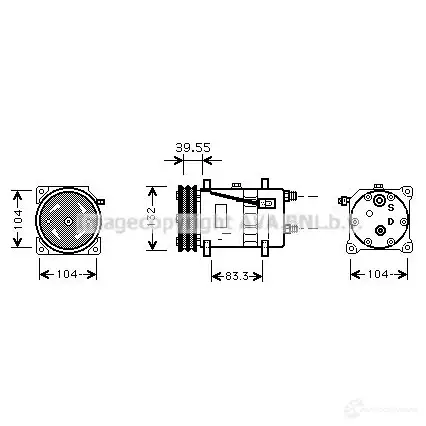 Компрессор кондиционера PRASCO GR Y42OI 4045385229945 vnk074 1198257010