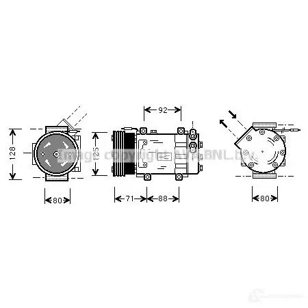 Компрессор кондиционера PRASCO 2604282 rtk127 D5 5H1PI 4045385055791 изображение 0