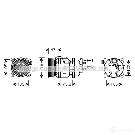 Компрессор кондиционера PRASCO N4F2E 3 2600702 pek242 4045385053025 изображение 0